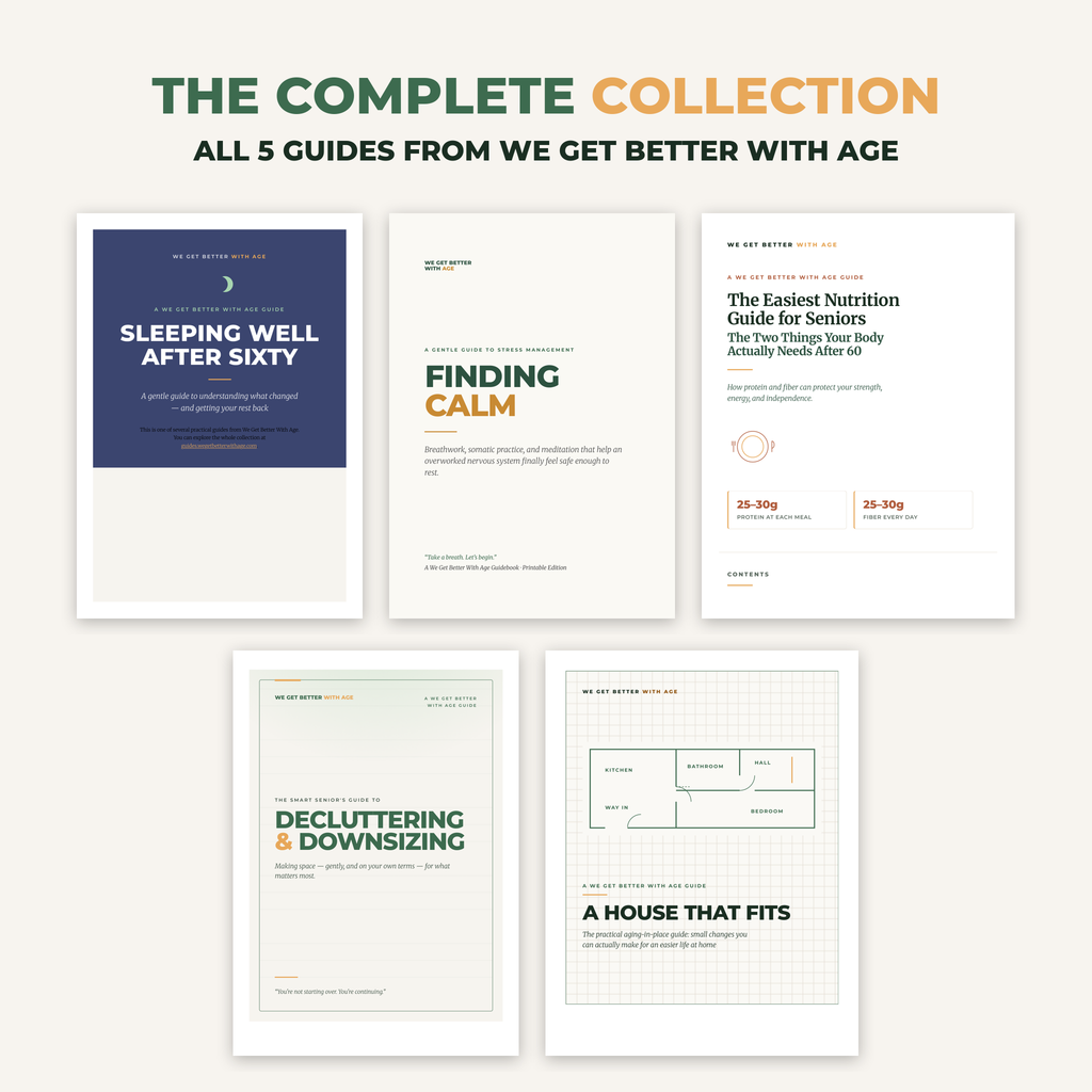 The covers of all five We Get Better With Age guides